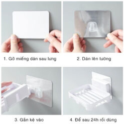 Kệ Dán Tường Để Xà Bông Nhà Tắm Với Miếng 3M Siêu Chắc, Tiện Ích Giúp Cục Xà Bông Khô Ráo, TakyShop 4040Trang 6 4 16