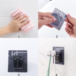 Cốc Đánh Răng Và Giá Treo Bàn Chải Đánh Răng Dán Tường Siêu Chắc, Sản Phẩm Tiện Lợi Cho Gia Đình, TakyShop 5216 9 coc va gia de ban chai danh rang 4